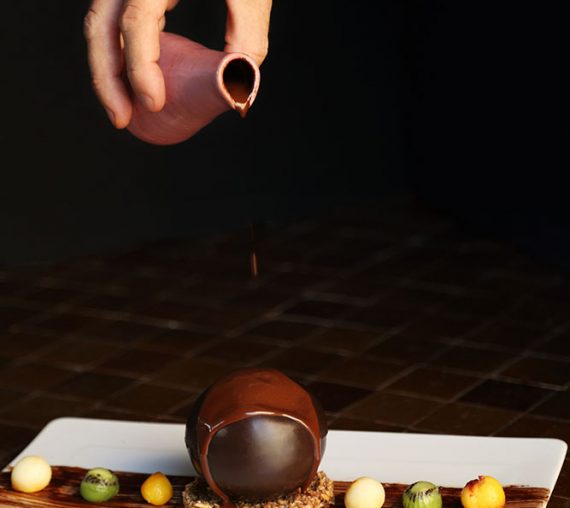 Chocolate spheres restaurant Latitude 31